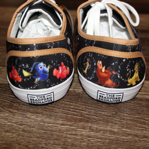 BRADFORD EXCHANGE Disney Wearable Work of Art Shoes Sz 10 Collectors Sneakers - Picture 7 of 11